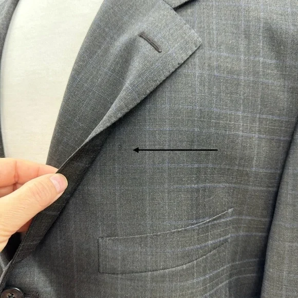 Corneliani Windowpane Blazer Jacket Virgin Wool Men’sSize 56R Brown Italy